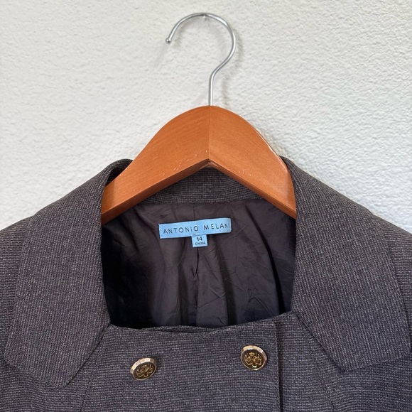 Antonio Melani Beautiful Brown Gold Button Up Blazer Jacket Women’s Size Medium - Picture 2 of 7